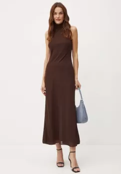 Bardot rochie OLA culoarea maro, maxi, mulata, 59406DB imagine