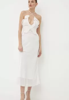 Bardot rochie OLEA culoarea alb, maxi, mulata, 59176DB1 imagine