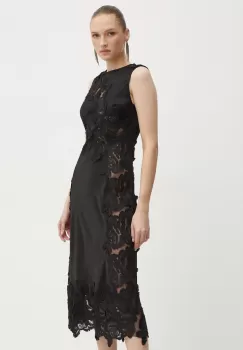 Bardot rochie SOLANGE culoarea negru, maxi, drept, 59380DB imagine