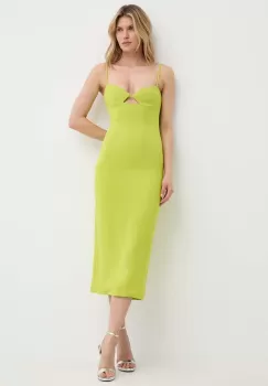 Bardot rochie VIENNA culoarea verde, midi, mulata, 58558DB imagine
