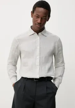 BARENA VENEZIA camasa de in Camicia Mola barbati, culoarea gri, cu guler clasic, regular, CAU5077.3007 imagine
