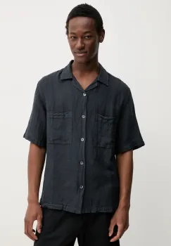 BARENA VENEZIA camasa de in Camicia Mola culoarea bleumarin, cu guler clasic, relaxed, CAU5073.3144 imagine