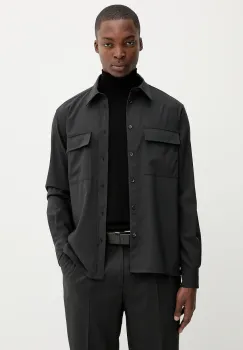 BARENA VENEZIA camasa de lana Camicia Den culoarea negru, cu guler clasic, regular, CAU5267.478 imagine