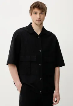 BARENA VENEZIA camasa din amestec de in Camicia Mola culoarea bleumarin, cu guler clasic, relaxed, OSU5069.2768 imagine