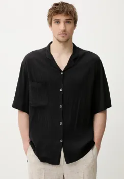BARENA VENEZIA camasa din amestec de matase Camicia Mola culoarea negru, relaxed, CAU5079.4151 imagine