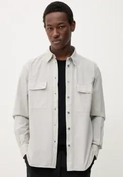 BARENA VENEZIA camasa din bumbac Camicia Mola barbati, culoarea gri, cu guler clasic, regular, CAU5075.2586 imagine