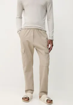 BARENA VENEZIA pantaloni de bumbac Camicia Mola barbati, culoarea bej, drept, PAU5092.2763 imagine