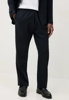 BARENA VENEZIA pantaloni de lana Camicia Mola barbati, culoarea albastru marin, cu fason chinos, PAU5082.478 imagine