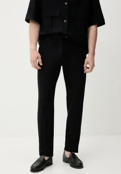 BARENA VENEZIA pantaloni din amestec de in Camicia Mola culoarea bleumarin, drept, PAU5086.2768 imagine