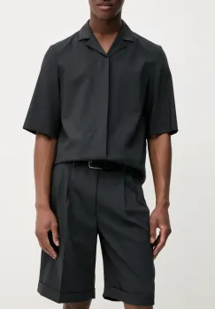 BARENA VENEZIA pantaloni scurti din lana Camicia Mola barbati, culoarea negru, PAU5095.478 imagine