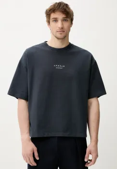 BARENA VENEZIA tricou din bumbac Camicia Mola barbati, culoarea bleumarin, cu imprimeu, TSU5107.2713 imagine