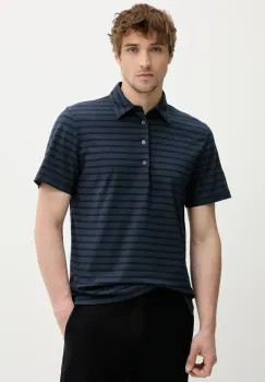 BARENA VENEZIA tricou polo barbati, culoarea albastru marin, modelator imagine