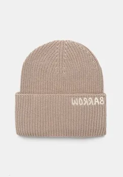 Barrow caciula culoarea bej, bumbac, din tricot gros, F4BWUAHT026 imagine