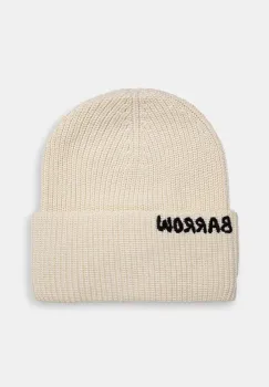 Barrow caciula culoarea bej, bumbac, din tricot gros, F4BWUAHT026 imagine