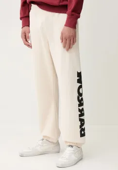 Barrow pantaloni de trening din bumbac culoarea bej, cu imprimeu, F5BWUAFP060 imagine