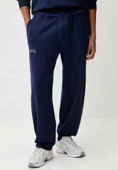 Barrow pantaloni de trening din bumbac culoarea bleumarin, cu imprimeu, F5BWUAFP028 imagine