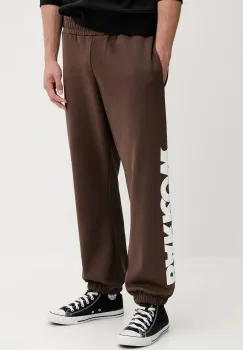 Barrow pantaloni de trening din bumbac culoarea maro, cu imprimeu, F5BWUAFP060 imagine
