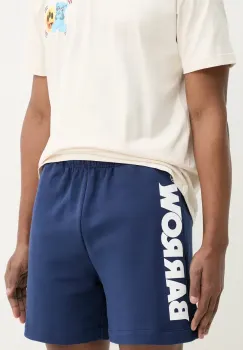 Barrow pantaloni scurti din bumbac culoarea albastru marin, cu imprimeu, S5BWUABE089 imagine