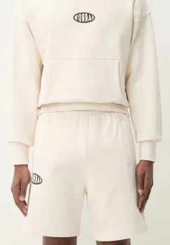Barrow pantaloni scurti din bumbac culoarea bej, cu imprimeu, S5BWUABE064 imagine
