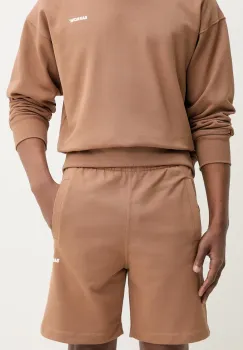 Barrow pantaloni scurti din bumbac culoarea maro, neted, S5BWUABE082 imagine