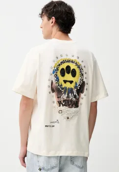 Barrow tricou din bumbac culoarea bej, cu imprimeu, F5BWUATH124 imagine