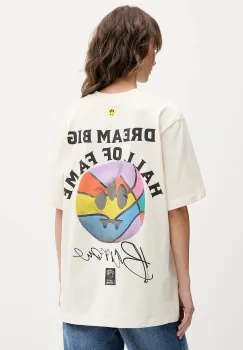 Barrow tricou din bumbac culoarea bej, cu imprimeu, F5BWUATH127 imagine