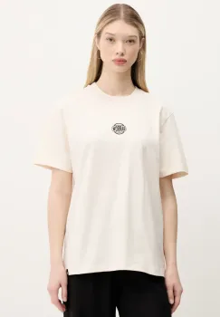 Barrow tricou din bumbac culoarea bej, cu imprimeu, S5BWUATH157 imagine