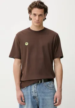 Barrow tricou din bumbac culoarea maro, cu imprimeu, F5BWUATH059 imagine