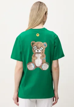 Barrow tricou din bumbac culoarea verde, cu imprimeu, S5BWUATH150 imagine