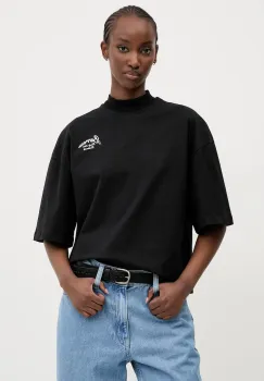 Barrow tricou din bumbac femei, culoarea negru, cu turtleneck, S5BWWOTH143 imagine
