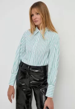 Beatrice B camasa din bumbac femei, culoarea verde, cu guler clasic, regular imagine