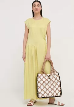 Beatrice B rochie culoarea galben, maxi, oversize imagine