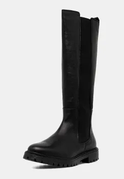 Bianco ghete de piele BIAGINA culoarea negru, cu toc plat, 11302209 imagine