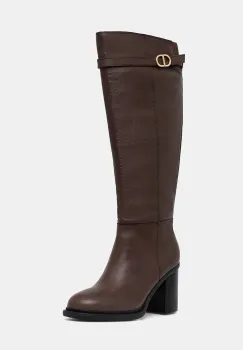 Bianco ghete de piele BIAMARY culoarea maro, cu toc drept, 11302318 imagine