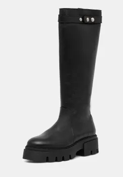 Bianco ghete de piele BIAMIA culoarea negru, cu platforma, 11302218 imagine