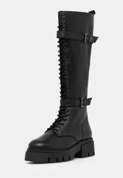 Bianco ghete de piele BIAMIA culoarea negru, cu platforma, 11302219 imagine