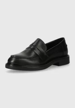 Bianco mocasini de piele BIAADDA femei, culoarea negru, cu toc plat, 11251291 imagine