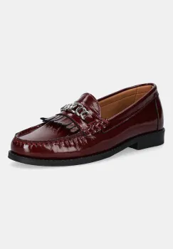 Bianco mocasini de piele BIAPOP culoarea bordo, cu toc plat, 11252018 imagine