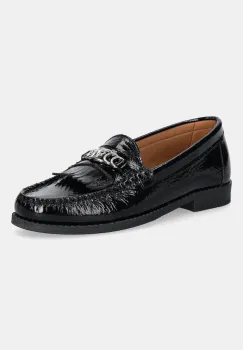 Bianco mocasini de piele BIAPOP culoarea negru, cu toc plat, 11252018 imagine