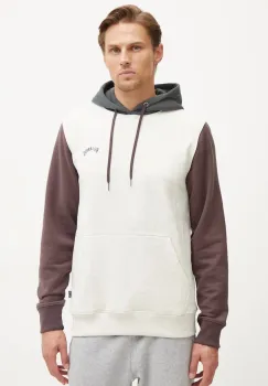 Billabong bluza barbati, culoarea bej, cu gluga, cu imprimeu imagine