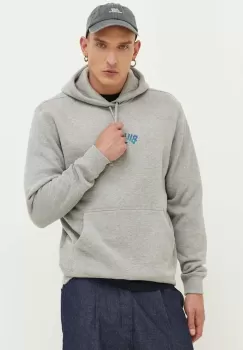 Billabong bluza barbati, culoarea gri, cu gluga, cu imprimeu imagine
