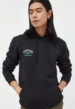 Billabong bluza barbati, culoarea negru, cu gluga, cu imprimeu imagine