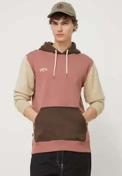 Billabong bluza barbati, culoarea roz, cu gluga, cu imprimeu imagine