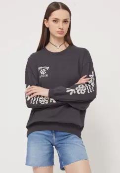 Billabong bluza BILLABONG X CORAL GARDENERS femei, culoarea gri, cu imprimeu imagine