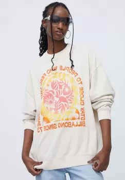 Billabong bluza femei, culoarea bej, modelator imagine