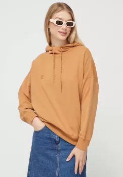 Billabong bluza femei, culoarea maro, cu gluga, neted imagine