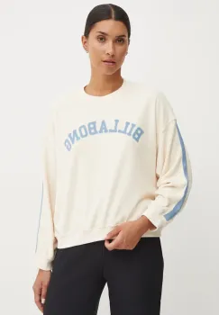 Billabong bluza New School Crew femei, culoarea bej, cu imprimeu, ABJFT00461 imagine