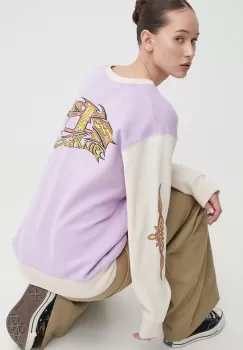 Billabong bluza Since 73 femei, culoarea violet, cu imprimeu, UBJFT00227 imagine