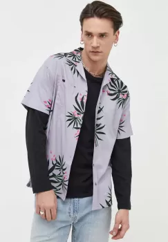 Billabong camasa din bumbac barbati, culoarea violet, regular imagine