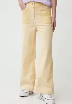 Billabong pantaloni de catifea cord Since 73 culoarea galben, drept, high waist, UBJNP00183 imagine